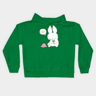 Ice Cream Failed Bunny with Green Background Kids Hoodie